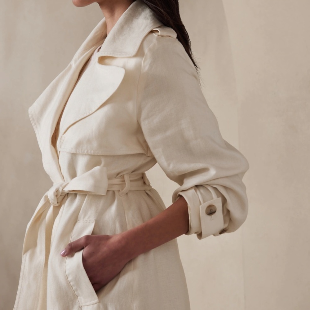 Linen trench coat